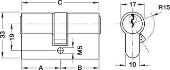 profil-dubbelcylinder, Mässing, Startec, med nödåtkomstfunktion