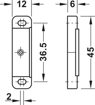 magnetlås, Vidhäftningsstyrka 3,0–4,0/4,0–5,0 kg, för skruvmontering, fyrkantig
