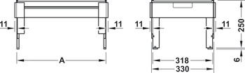 ställbar hängmappsram, för bred låda och lådsida Matrix Box P, för Variant-S