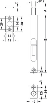 dörrkantregel, utdragbar skjutbar del, Startec, 151 mm