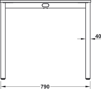 Sidodel, för Idea H-flatline, kvadratiska bordsben