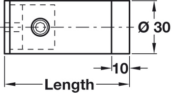 väggmonterad dörrbuffert, 2070-2073, för skruvmontering, KWS