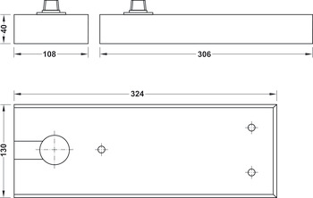 golvmonterad dörrstängare, Startec DCL 43, EN 3