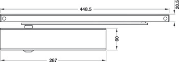 ovanmonterad dörrstängare, Geze TS 5000 L, Med öppningsenhet, normalmontage gångjärnets motsatta sida, EN 2-6