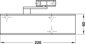 ovanmonterad dörrstängare, Geze TS 2000 V, Med öppningsarm, EN 2, 4, 5
