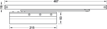 ovanmonterad dörrstängare, Startec DCL 84, Med glidskena, EN 3