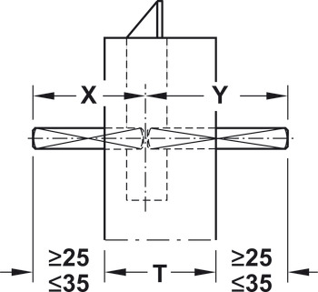 fyrkantspinne, 9 mm, delad, för utrymningsdörrar enligt EN 179/EN 1125