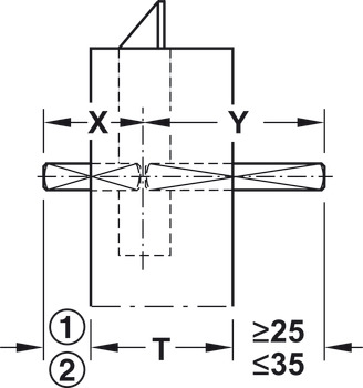 fyrkantspinne, 9 mm, delad, för utrymningsdörrar enligt EN 179/EN 1125