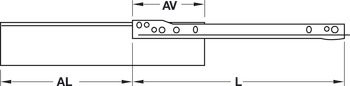 Lådutdragssystem enkelväggig, Häfele Matrix Box Single A25, delutdrag, höjd 86 mm, vit, RAL 9010