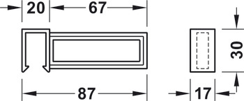 längsavdelare, Blum Orga-Line, för Tandembox antaro, för systemhöjd M med reling C/D