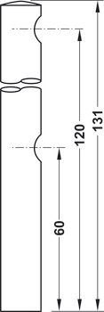 relingshållare, Hyllrelingssystem, För 2 relingsstänger 10 mm, Mellanstötta