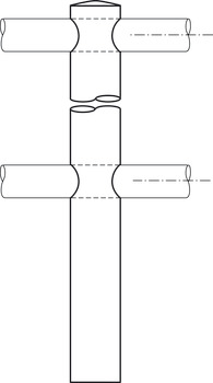 relingshållare, Hyllrelingssystem, För 2 relingsstänger 10 mm, Ändstötta