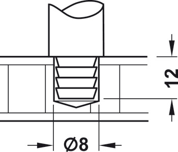 relingshållare, Hyllrelingssystem, För 2 relingsstänger 10 mm, Mellanstötta