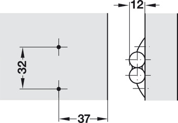 Dubbel kryssadapterplatta, 970.2501, för dörrdämpare Blumotion