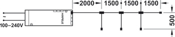 4-grens-förlängningskabel, Häfele Loox, 2-pol. (monokrom)
