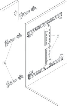vridbeslag, Accuride 1432, för uppfällning och inskjutning av luckor och dörrar