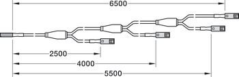 4-grens-förlängningskabel, för Häfele Loox5 12 V 2-pol. (monokrom eller multi-vit 2-trådsteknik)