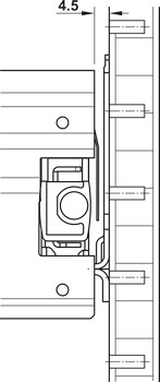 lådexpansion, Häfele Matrix Runner OS P50/60, differential-överutdrag, bakom paneler