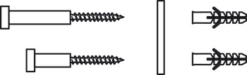 klädkrok, av rostfritt stål, med 2 krokar, Rosett rund