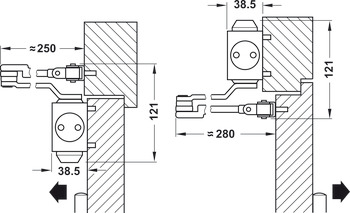 ovanmonterad dörrstängare, Startec DCL 51, Med arm, EN 2-5
