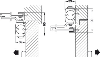 ovanmonterad dörrstängare, Geze TS 1500, Med normalsystem, EN 3, 4