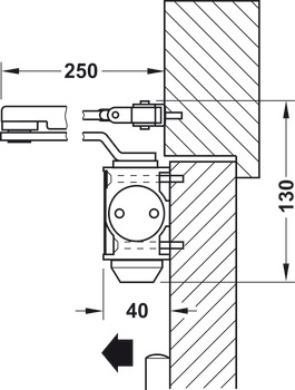 ovanmonterad dörrstängare, Startec DCL 15, EN 2-4