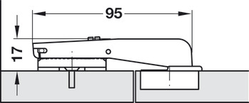 grytgångjärn, Häfele Metalla 510 A/SM 110°, för frontramar