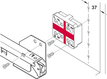 Avståndshållare, för innerlåda och innerutdrag Häfele Matrix Box P