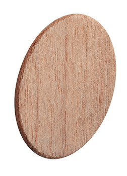 Täckkåpa, Äkta trä natur, självhäftande, Ø 14 mm