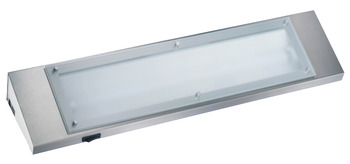 Undermonterad ljuslist, System av rostfritt stål, vinklad, med vippströmbrytare, Glödlampa 230 V