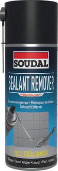 rengöringsspray, Sealant Remover Soudal; tar bort rester av silikon, PU-skum och MS-polymerer